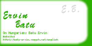 ervin batu business card